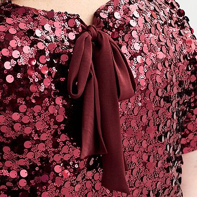 Plus Size Nine West Short Sleeve Party Top