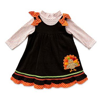 Baby & Toddler Blueberi Boulevard 2 pc Corduroy Jumper Set with Turkey Design