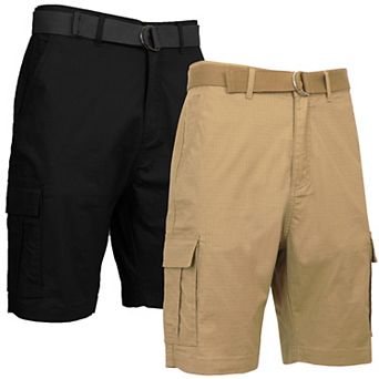 Men's Galaxy by Harvic Rugged Trail Stretch Ripstop Cargo Shorts With Belt