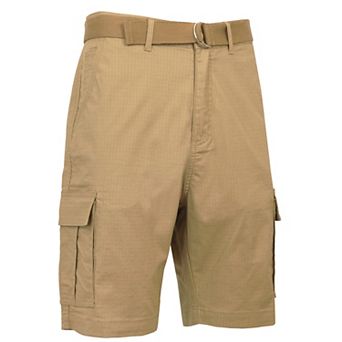 Men's Galaxy by Harvic Rugged Trail Stretch Ripstop Cargo Shorts With Belt
