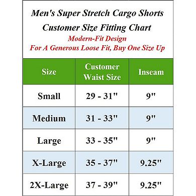 Men's Galaxy by Harvic 3-pk. Slim Fit Super Flex Stretch Cargo Jogger Shorts