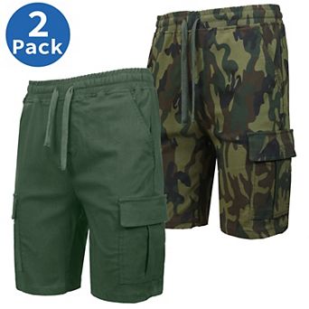 Men's Galaxy by Harvic Slim Fit Super Flex Stretch Cargo Jogger Shorts