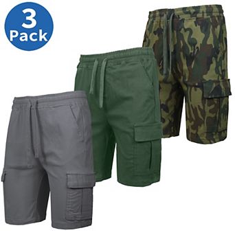 Men's Galaxy by Harvic Slim Fit Super Flex Stretch Cargo Jogger Shorts