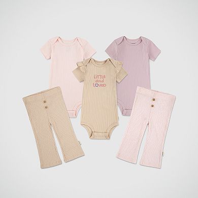 Newborn Baby Girls Huggies Babywear® Organic 2-Pack Ribbed Pants