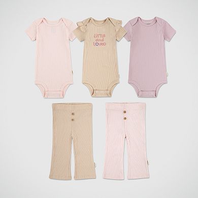 Newborn Baby Girls Huggies Babywear® Organic 2-Pack Ribbed Pants