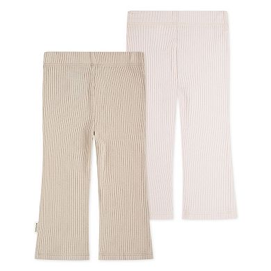 Newborn Baby Girls Huggies Babywear® Organic 2-Pack Ribbed Pants
