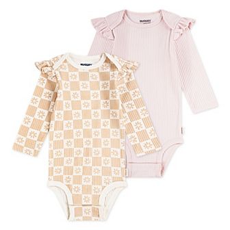 Newborn Baby Girls Huggies Babywear Ruffle Sleeve Bodysuits 2-Pack