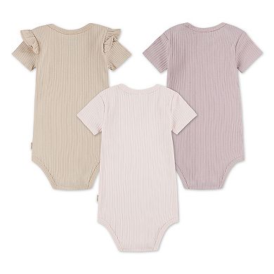 Baby Huggies Babywear 3-Pack Ribbed Bodysuits with Ruffle Sleeves