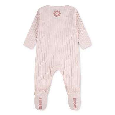 Newborn Baby Girls Huggies Babywear 100% Organic Ruffle Footed Sleep & Play