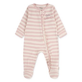 Newborn Baby Girls Huggies Babywear 100% Organic Ruffle Footed Sleep & Play
