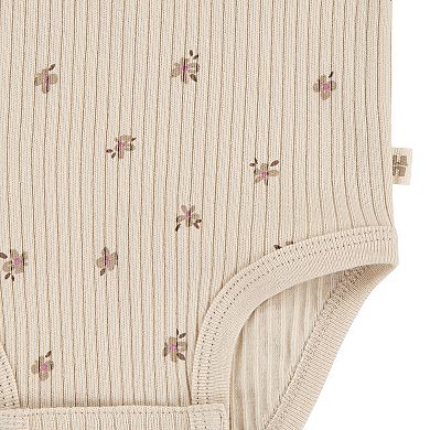 Newborn Baby Girls Huggies Babywear® 100% Organic Ruffle Bodysuit Pants & Headband 3-Piece Set