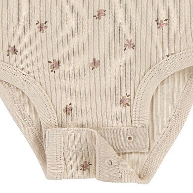 Newborn Baby Girls Huggies Babywear® 100% Organic Ruffle Bodysuit Pants & Headband 3-Piece Set