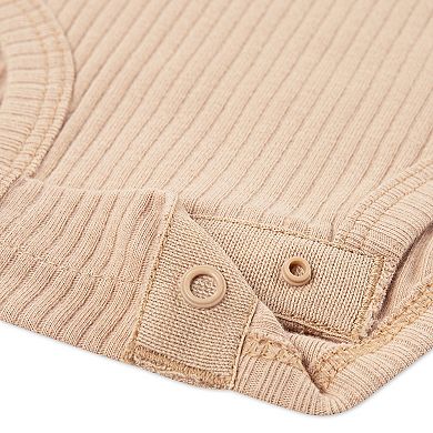 Newborn Baby Boys Huggies Babywear® 100% Organic Short Sleeve Bodysuits with Bear Hugs Design 3-Pack