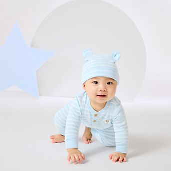 Newborn Baby Boys Huggies Babywear® 100% Organic Bodysuit Pants & Hat 3 pc Set