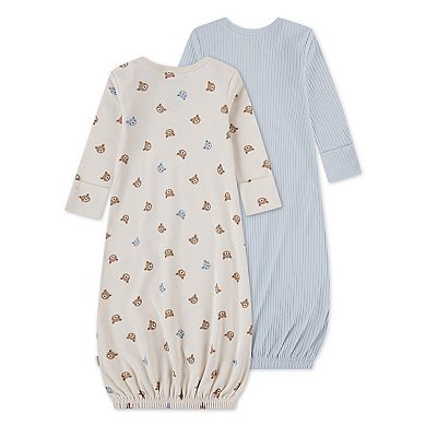 Newborn Baby Boys Huggies Babywear® 100% Organic 2-Pack Layette Gowns with Bears