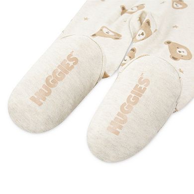 Newborn Baby Boys Huggies Babywear® 100% Organic Footed Coverall with Bear Print