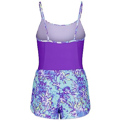 Girls 7-16 Under Armour 2-Piece Solid Swimsuit & Print Swim Shorts Set