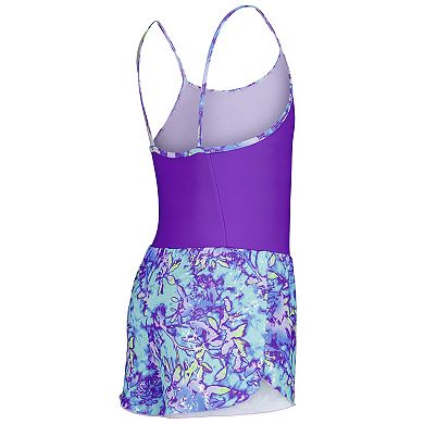 Girls 7-16 Under Armour 2-Piece Solid Swimsuit & Print Swim Shorts Set