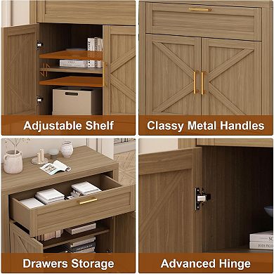 Buffet Cabinet Sideboard with Storage, 34.3' Modern Buffet Cabinet with Storage