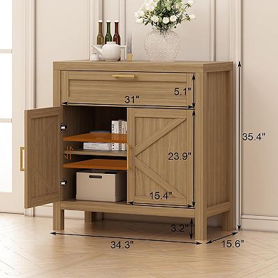 Buffet Cabinet Sideboard with Storage, 34.3' Modern Buffet Cabinet with Storage
