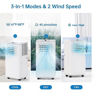 8,000Btus Portable Air Conditioner AC Unit 3-in-1 Air Conditioners