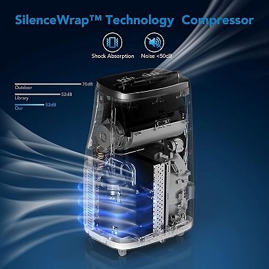14000Btu Portable Air Conditioner with Remote Control,3-in-1 Air Conditioners