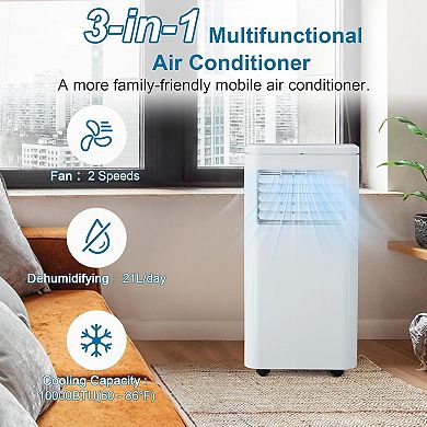 Portable Air Conditioner, 10,000 BTUs Portable AC Unit 4-in-1 Modes