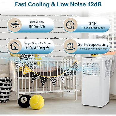 Portable Air Conditioner, 10,000 BTUs Portable AC Unit 4-in-1 Modes