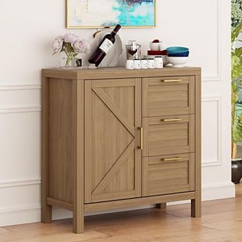 Buffet Cabinet Sideboard with Storage, 35.4" Modern Buffet Cabinet with Storage