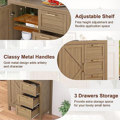 Buffet Cabinet Sideboard with Storage, 35.4" Modern Buffet Cabinet with Storage