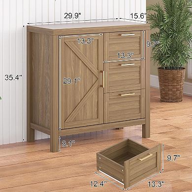 Buffet Cabinet Sideboard with Storage, 35.4" Modern Buffet Cabinet with Storage