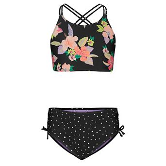 Girls 7-16 Roxy 2 pc Party Waves Bikini Set & Swim Bottoms