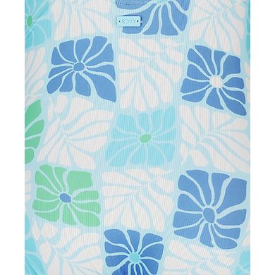 Girls 7-16 Roxy Floral Geo 2-Piece One Piece & Swim Shorts Set