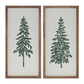 Melrose Framed Trees Embroidered-Look Wall Art 2 pc Set