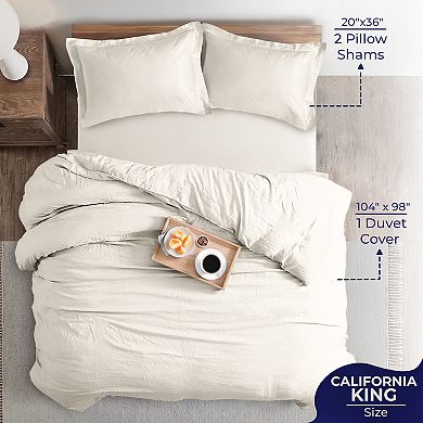 American Soft Linen Luxury Cotton Sateen Weave Duvet Cover Set with Shams