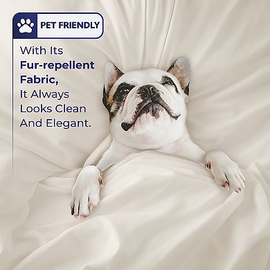 American Soft Linen Luxury Cotton Sateen Weave Duvet Cover Set with Shams