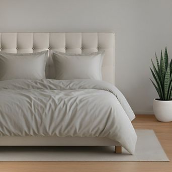 American Soft Linen Luxury Cotton Sateen Weave Duvet Cover Set with Shams