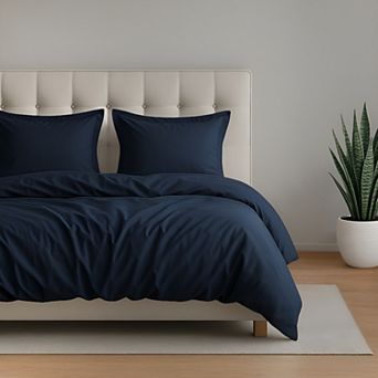 American Soft Linen Luxury Cotton Sateen Weave Duvet Cover Set with Shams