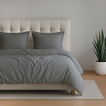 American Soft Linen Luxury Cotton Sateen Weave Duvet Cover Set with Shams