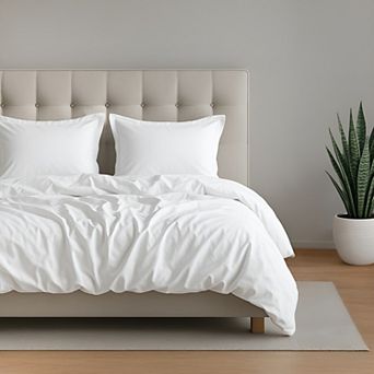 American Soft Linen Luxury Cotton Sateen Weave Duvet Cover Set with Shams