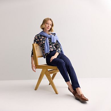 Petite Croft & Barrow® Cozy Pointelle Open-Front Cardigan