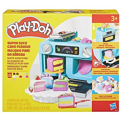 Play-Doh Super Slice Cake Playset with Interactive Oven & 12 Colors of Dough