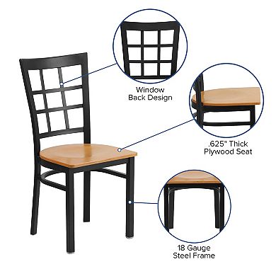 Window Back Metal Restaurant Chair