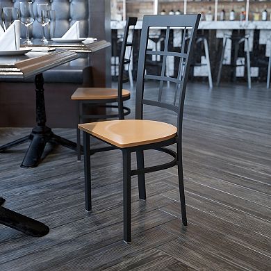 Window Back Metal Restaurant Chair