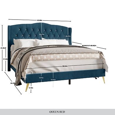 Velvet Platform Bed