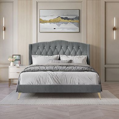 Velvet Platform Bed