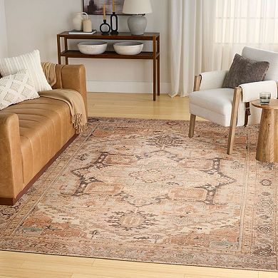 Nourison Vintage Washables Medallion Non-Slip Indoor Area Rug