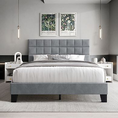 Velvet Platform Bed