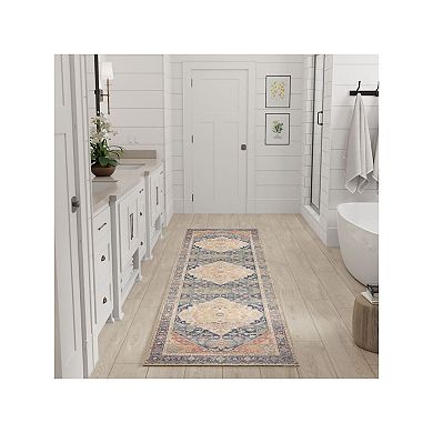 Nourison Vintage Washables Medallion Traditional Non-Slip Indoor Area Rug