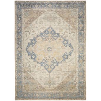 Nourison Vintage Washables Medallion Traditional Non-Slip Indoor Area Rug